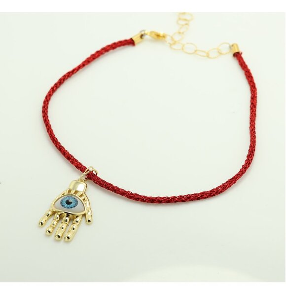 Hand Evil Eye Hamsa Hand Shape Pendant evil eye necklace - Picture 4 of 7
